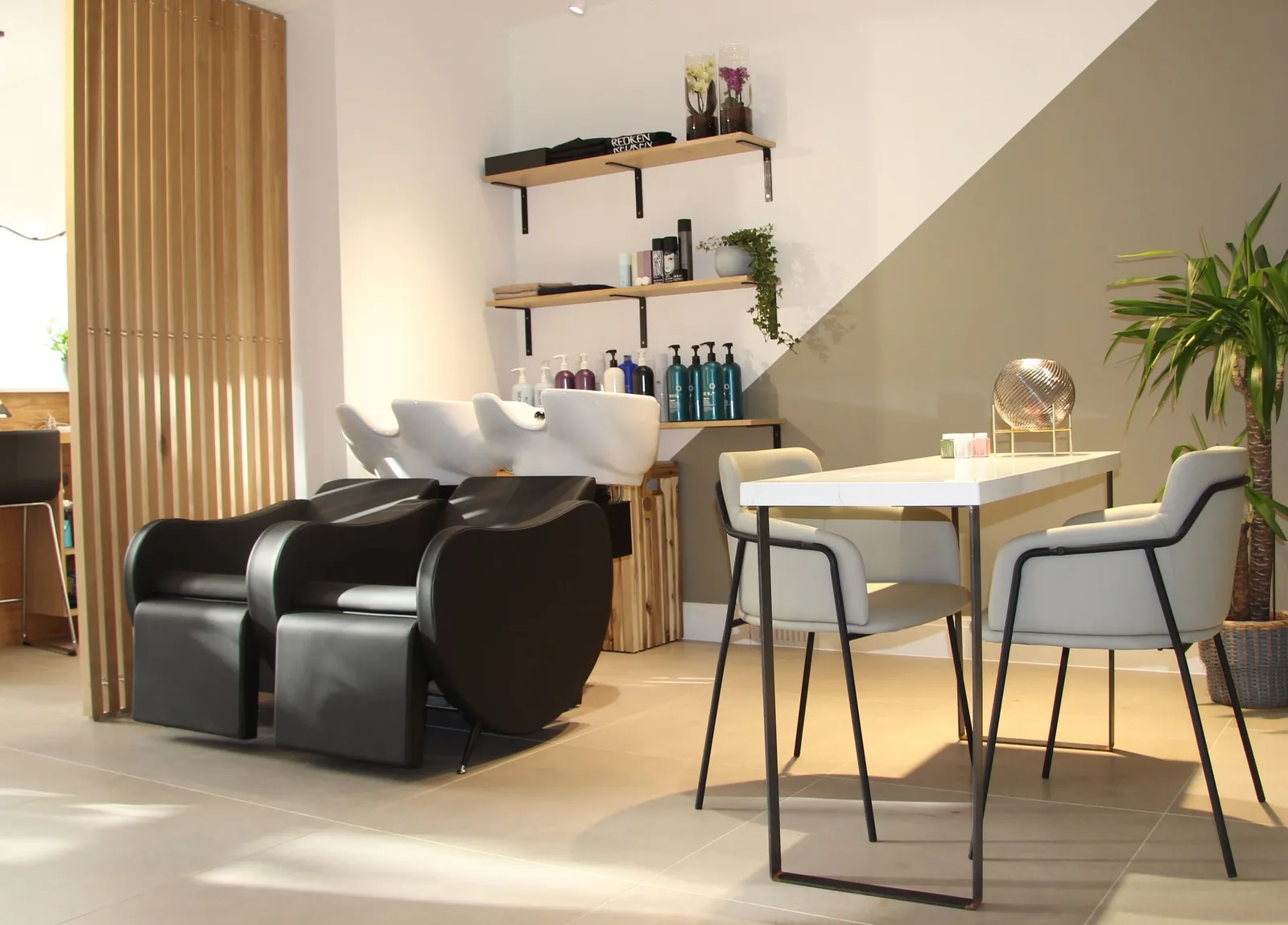 Wash and treatment area at Venera Hair, Hampstead